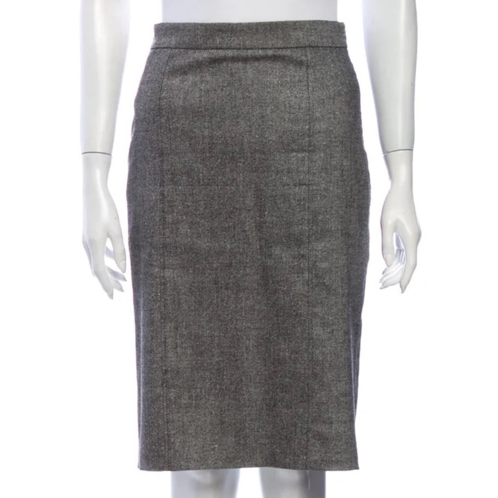 Piazza Sempione pleated Virgin Wool pencil‎ Skirt knee length gray Made in Italy
